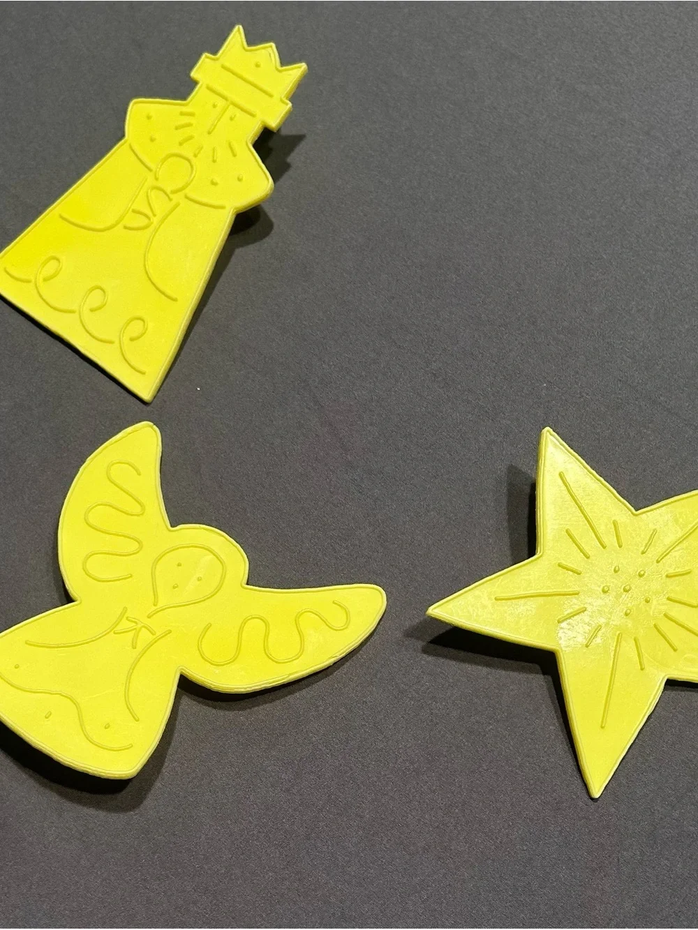 3 Piece Yellow Nativity Themed Christmas Cookie Cutters